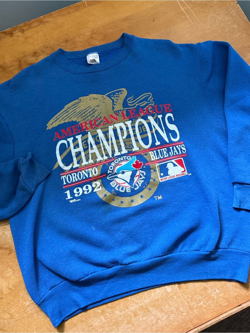 Vintage 1992 Toronto Blue Jays AL Champions Fruit of the Loom Sweatshirt XL